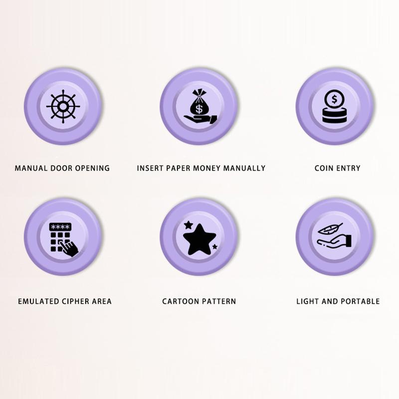 Automatischer Mini-Safe Münzen Bargeld Sparen Spardose Passwort Zähler Code Schlüsselschloss Münzbank Geldautomat Kind