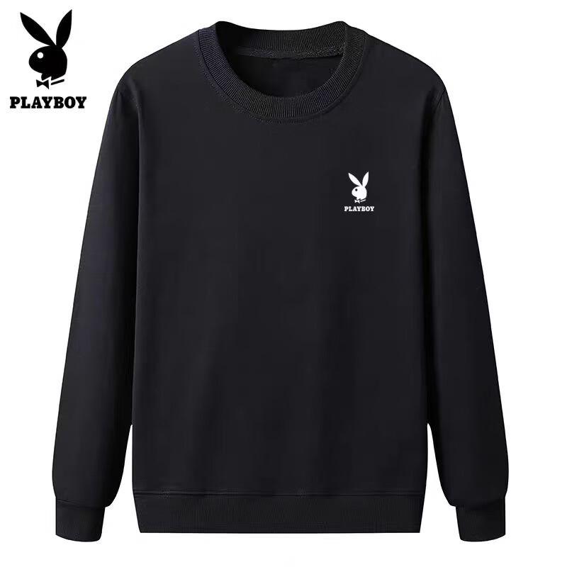PLAYBOY Men's Basic Long Sleeve Round Neck Sweatshirt