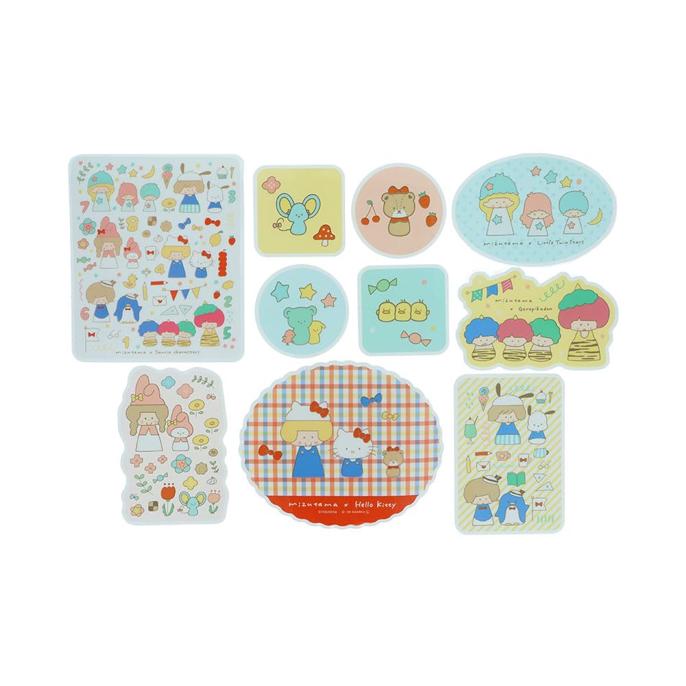 Stationery Mizutama Sanrio Characters Sticker Set In Pink S8818401 Sun-Star Case,