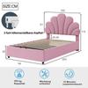 Upholstered Children's Bed 90 x 200 cm, with Floral Headboard and Slatted Frame, with Height-Adjustable and Hydraulic Storage, Velvet Fabric, Pink
