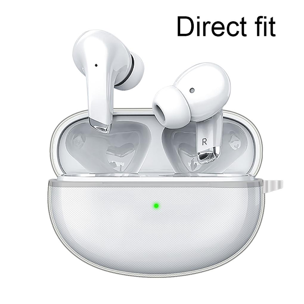 Earphone Charging Box TPU Shockproof Case with Hook Holder Bag Wireless Headphone Transparent Cover Protector Earbuds