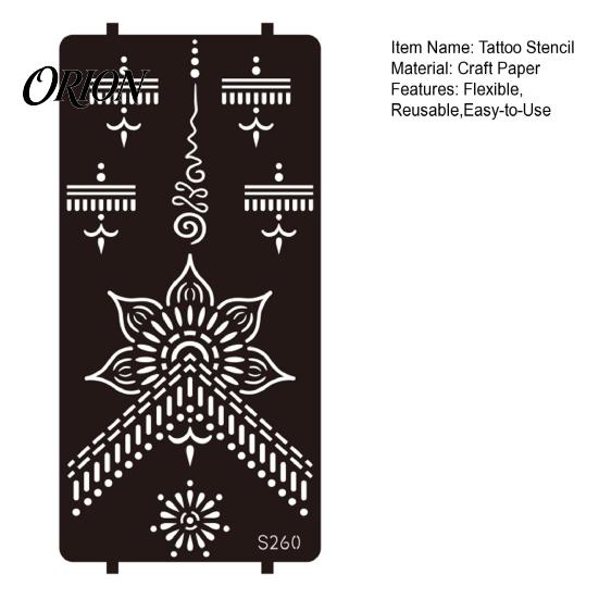 Wedding Henna Stencil Reusable Indian Tattoo Stencils, Mehndi Hand Painting Templates, Bohemian Style DIY Flower Pattern for Body Art, Festival Makeup
