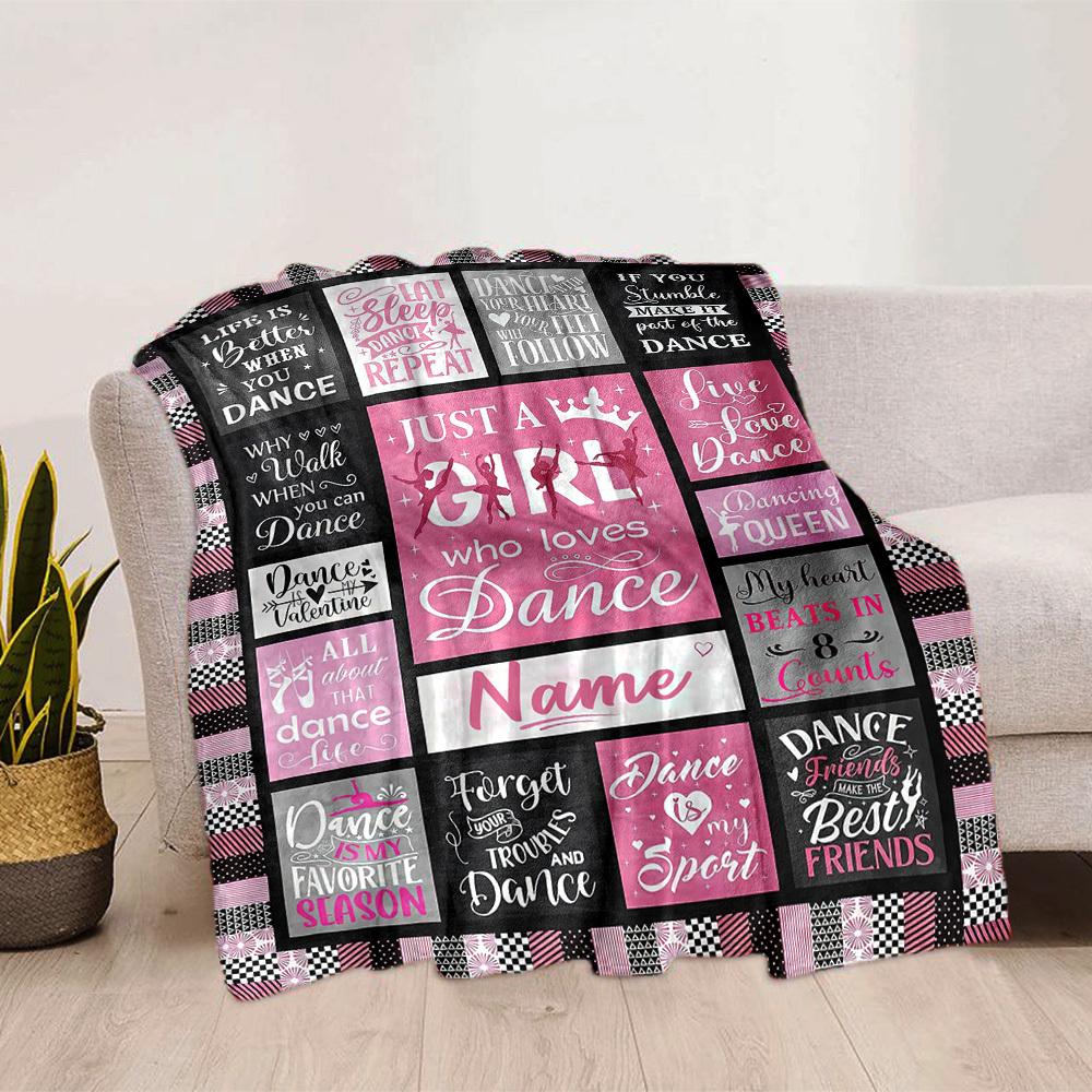 Dance Home Customize Your Name Blankets Comfortable Soft Lightweight Multipurpose Blanket For Picnic Sofa Office Bed Living Room Suitable As Gift For