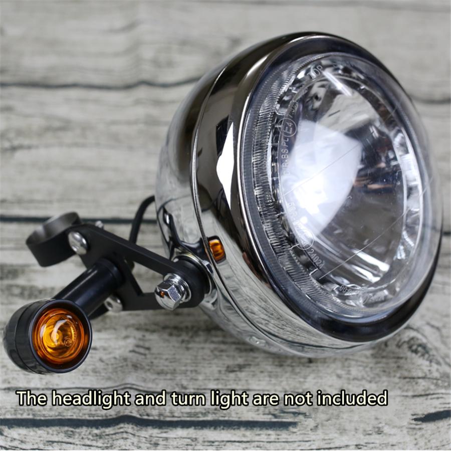Black Steel Motorcycle Headlight Bracket Turn Lights Mount Holder For 41mm Fork
