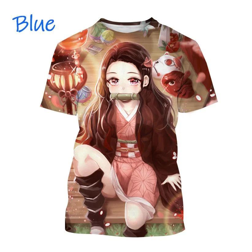 Nové Žhavé Anime Demon Slayer Kamado Nezuko Tričko s potiskem 3D Pánské/Dámské tričko Tričko s krátkým rukávem Street Harajuku Cosplay topy