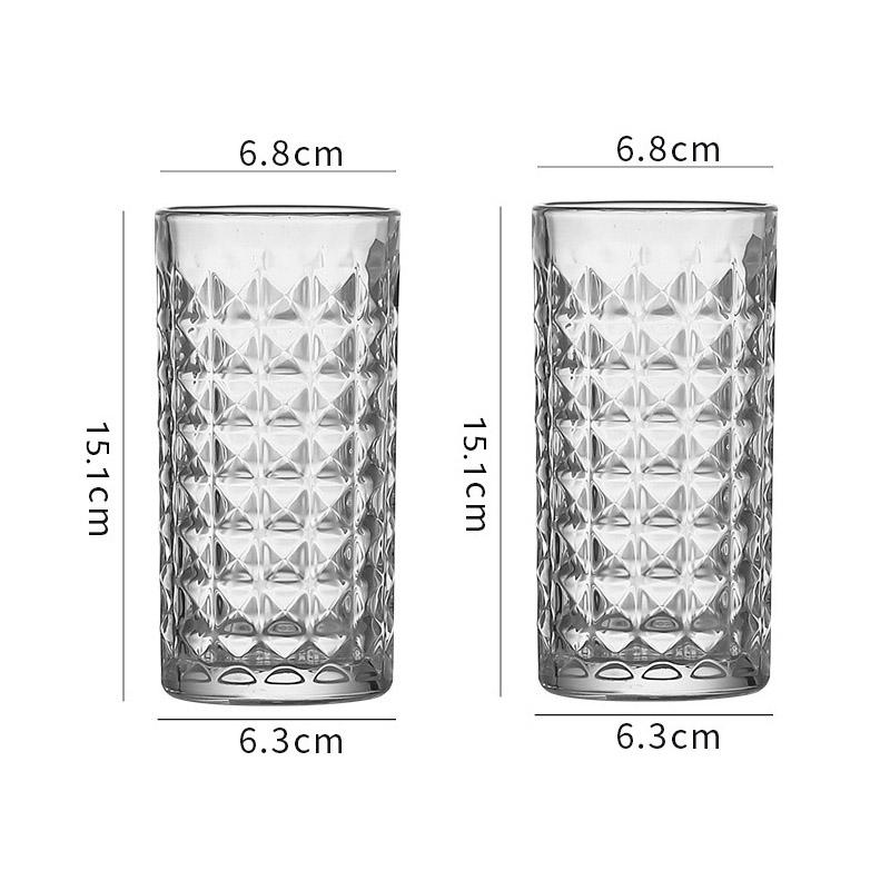 300ml/330ml Cocktail Glass High End Wine Glasses Water Bottle Diamond Glass Cup Transparent Whiskey Glass Party Brandy Cup Bar