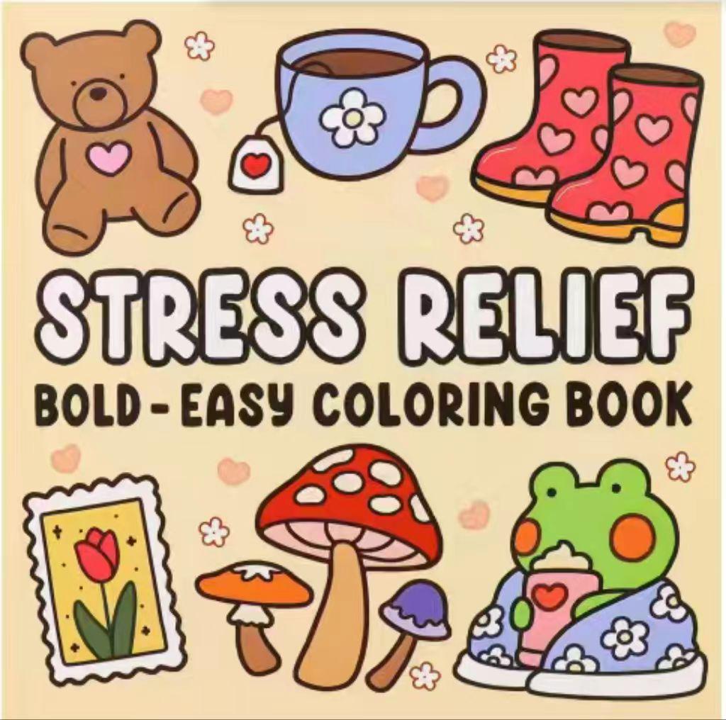 Children's Cartoon Coloring Book: Cute, Comfortable, Warm, Stress Relief, Simple Graffiti Drawing for Kids