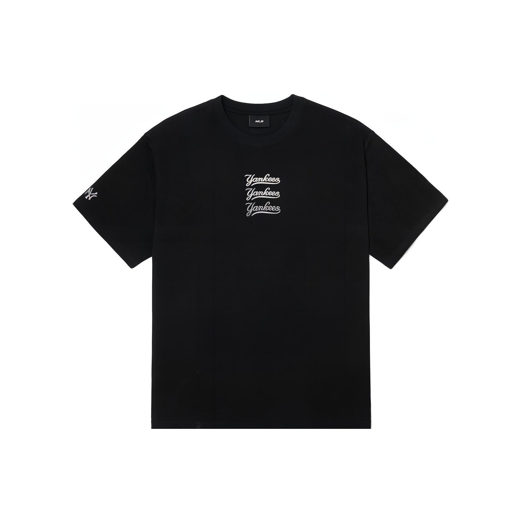 MLB New York Yankees Klassisches Logo Kurzarm T-Shirt Unisex Oberteile Schwarz 3ATS04023-50BKS M black