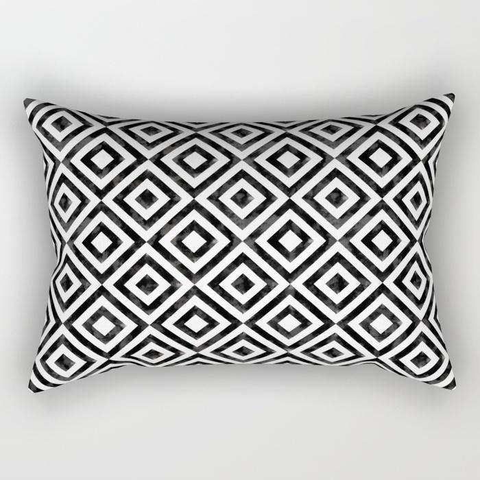 Black and White Simple Geometric Rectangle Pillowcase Home Decor Car Sofa Cushion Cover Home Decor Accessories 30x50cm