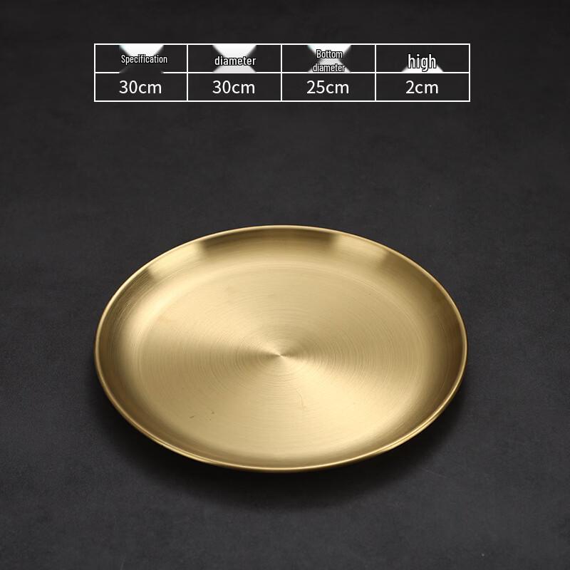 Утолщенная круглая сервировочная тарелка из нержавеющей стали 304