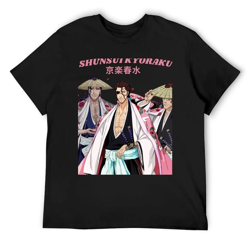 Shunsui Kyoraku T-Shirt śmieszne prezenty zwierzęcy nadruk dla chłopców mężczyzna ubrania koszula na zamówienie koszule męskie graficzny