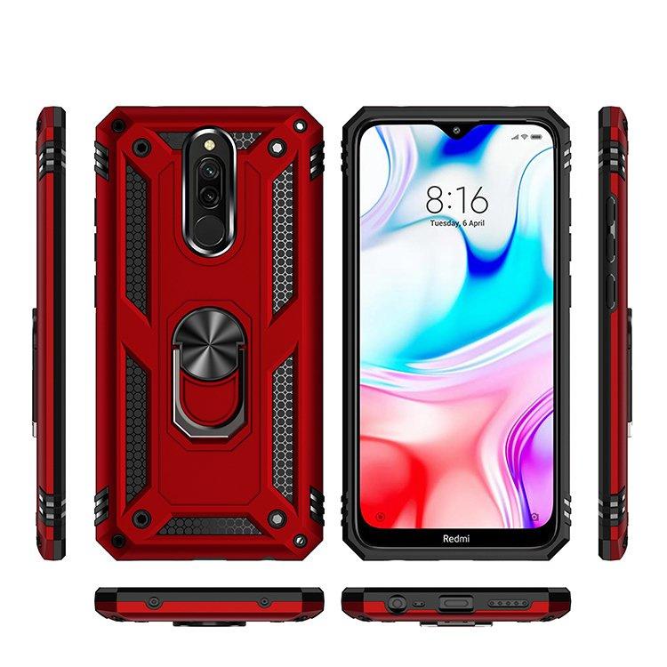 Armored Case for Xiaomi Redmi 8 / 8A, Nox Case Ring, Red