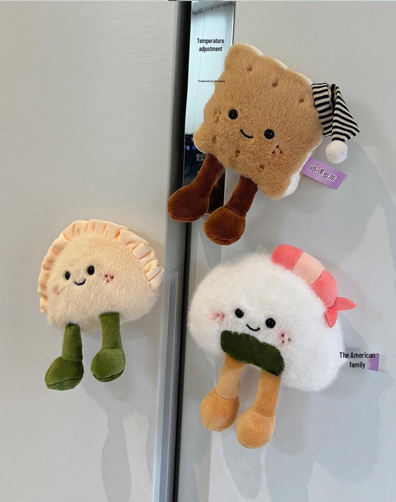 Fun Cookie Donut Magnet Sticker & Dumpling Plush Toy - Trendy Desk Companion and Playful Gift
