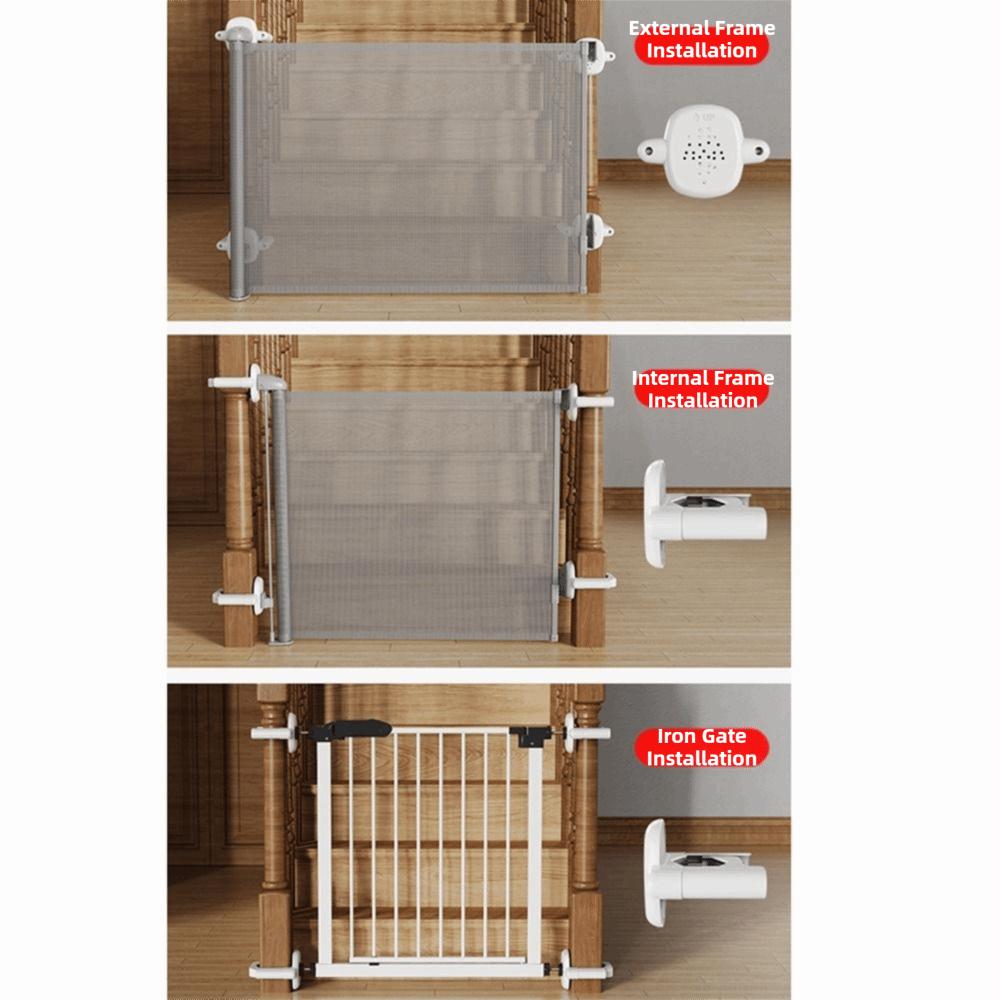 2Pcs Pressure Mounted Baby Gate Banister Adapter Hardware Mounted Retractable Stairway Pet Gate Adapter No-Drill Mounting