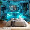 1pc Large Blue Cave Underwater World Tapestry - HD Printed Sateen Weave Fabric Wall Hanging, Horizontal Oceanic Theme Decor for