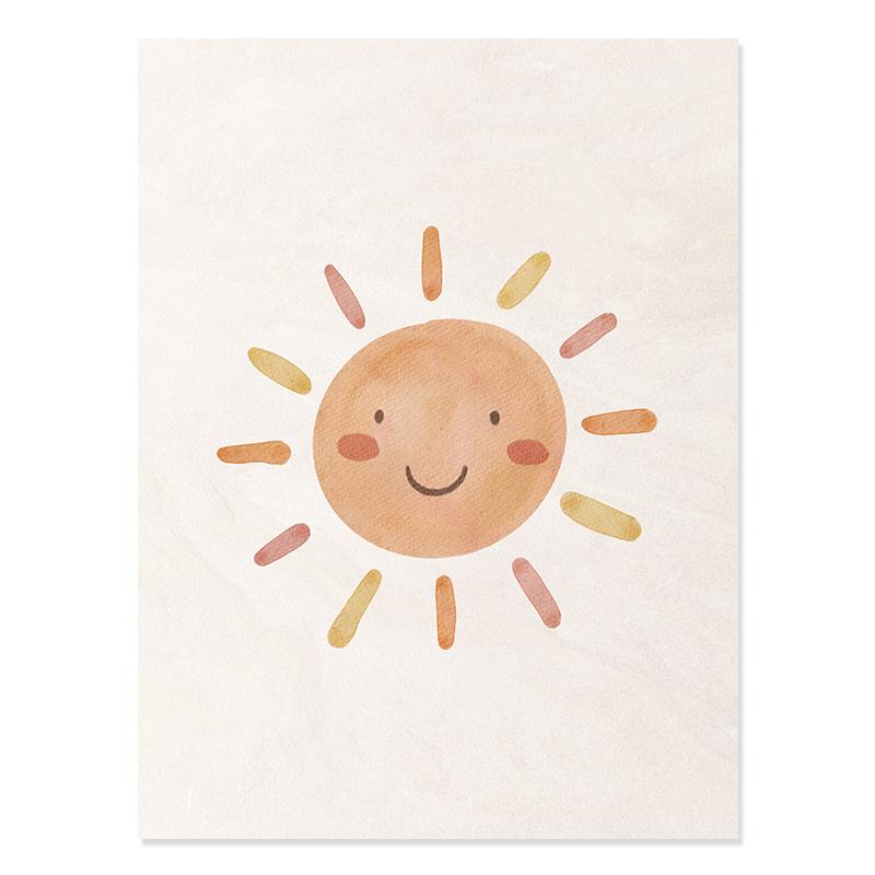 Boho Aquarell Süße Regenbogen Herzen Sonnenschein Kindergarten Poster Drucke Leinwand Malerei Wand Kunst Bilder Baby Zimmer Home Decor