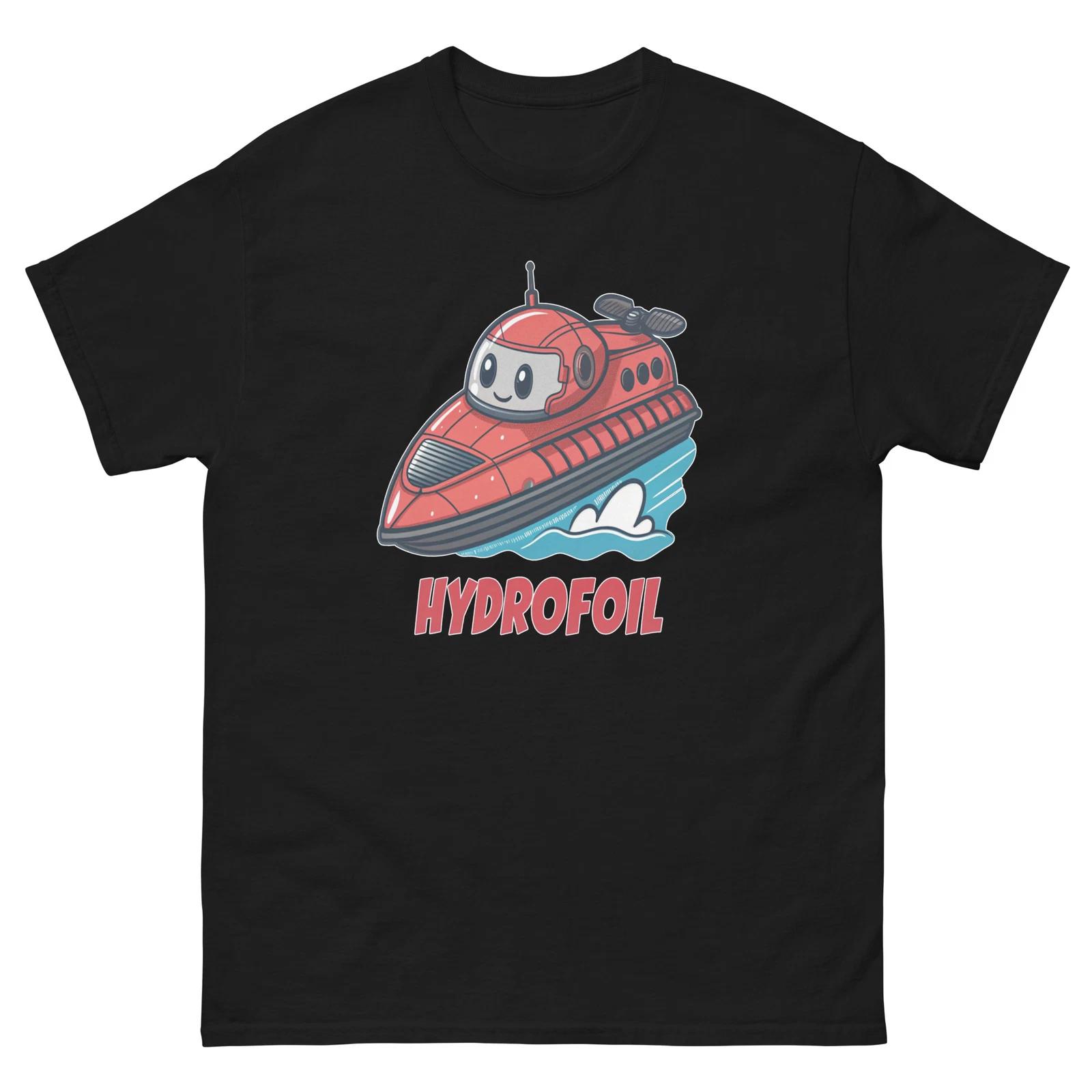 Hydrofoil Transportation Vehicle Illustration T-Shirt 2XL