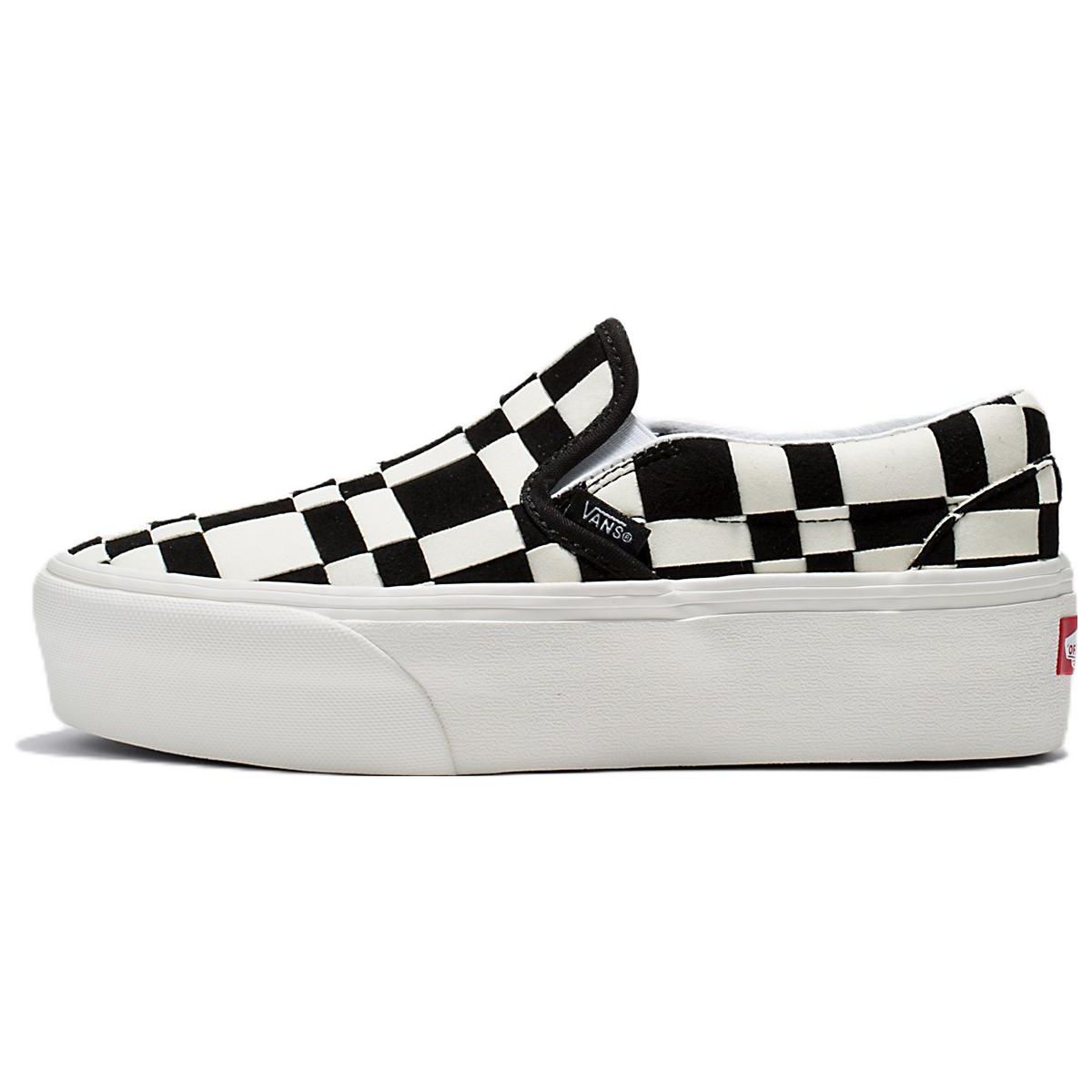 Vans Classic Slip-On Woven Checkerboard Unisex Sneakers Black White VN0A7Q5RBZW 44
