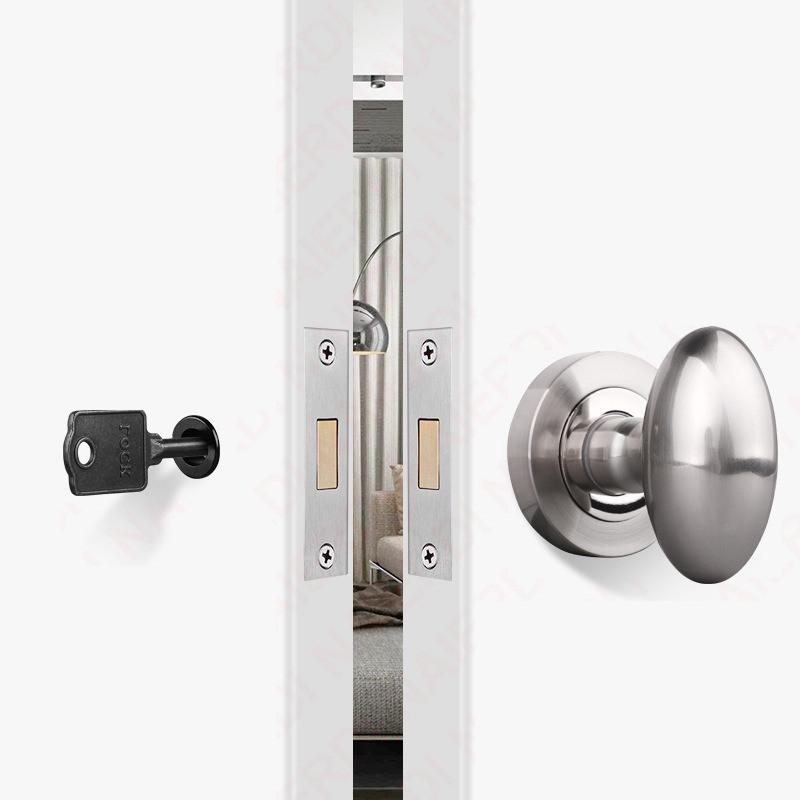 Serratura per Porta Nascosta Senza Chiave/Foro Chiave Set Maniglia per Porta Privacy in Lega di Zinco Maniglia per Porta Scorrevole Invisibile Serratura Meccanica