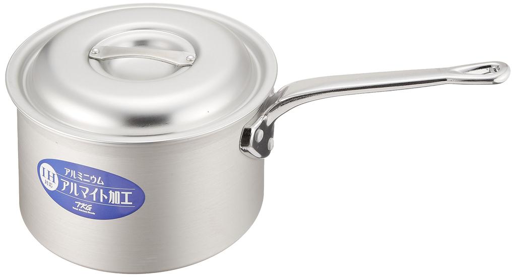 Endo Shoji Commercial TKG Deep Saucepan (with Measuring Scale), 21cm, Induction Compatible, Aluminum, AKTF602