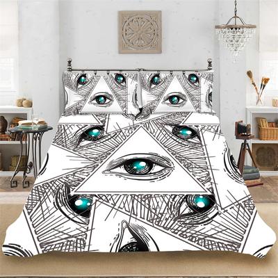 Set Copripiumino Geometrico Set Biancheria da Letto con Occhi a Spirale Psichedelici Microfibra Colorato Motivo Astratto Copripiumino con Federe