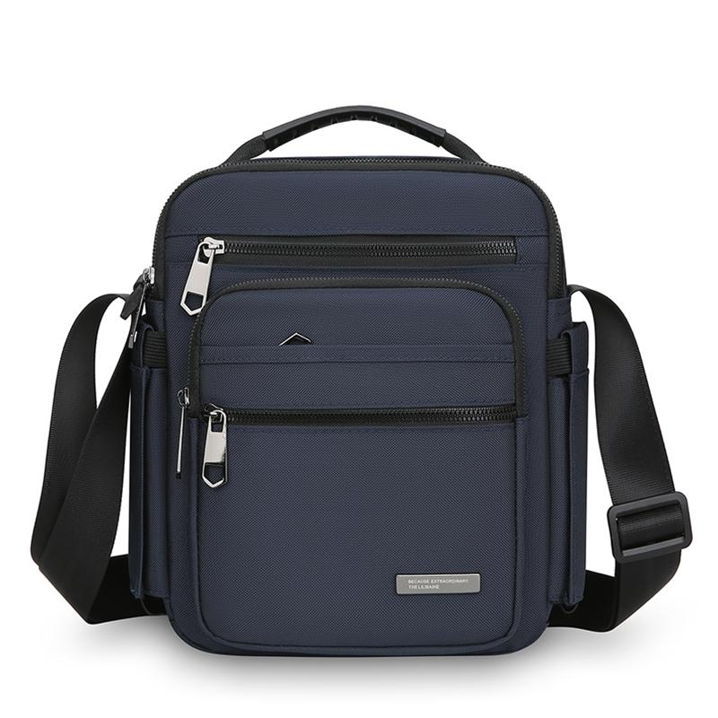 Men Multi-layer Shoulder Bag Fashionable Casual Lightweight Nylon Crossbody Bag for Daily Outing Commuting Small Handbag