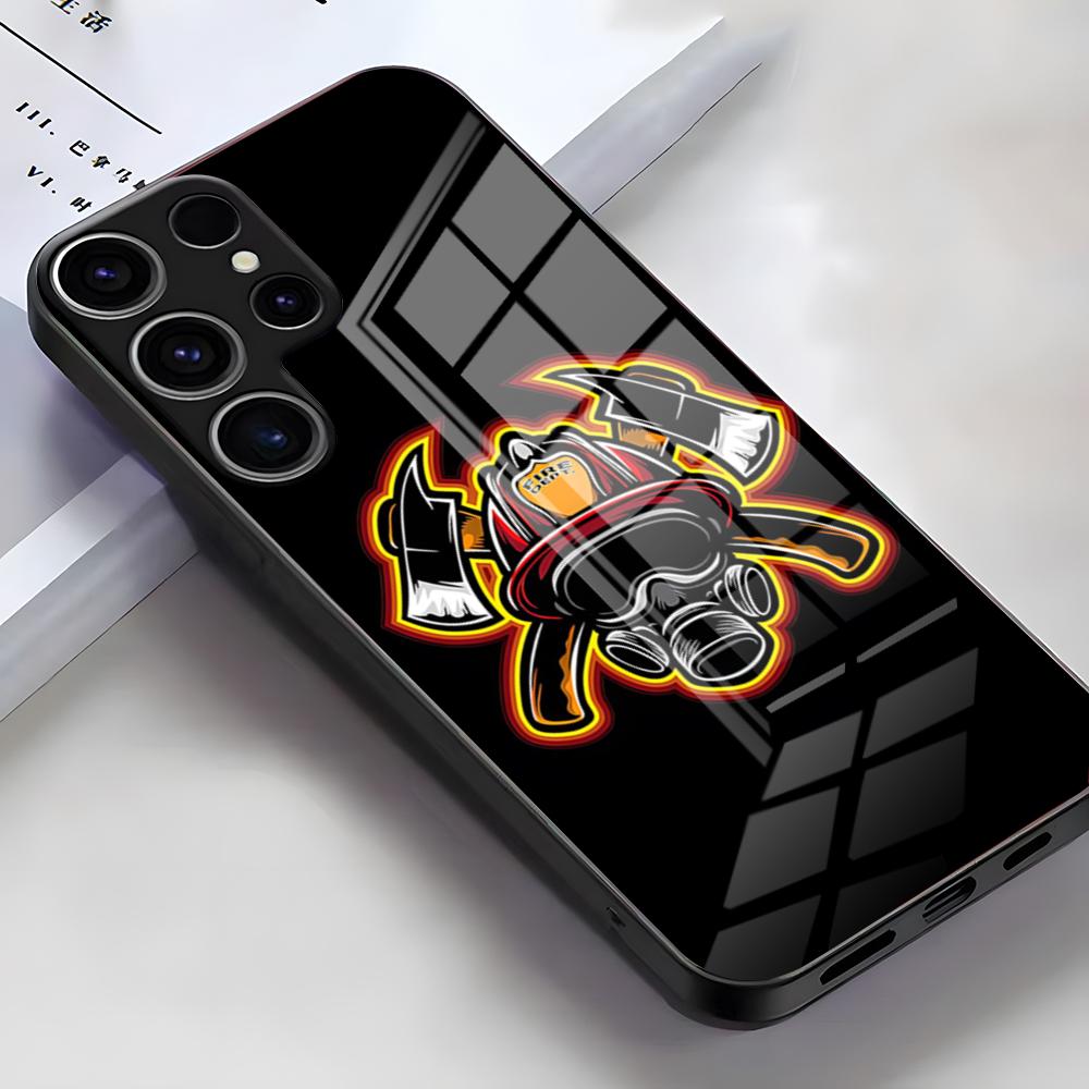 Fire Department Logo Phone Case For Samsung S26 S25 Edge Ultra S23 S22 S21 S20 Ultra Plus S24 Fe A54 A53 A25 Glass Cover