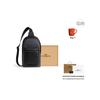 Coach West Pack 20 Metal Logo Zipper Closure Coated Canvas Crossbody Chest Bag Small Men Bags Charcoal Black CV924-QBMI5