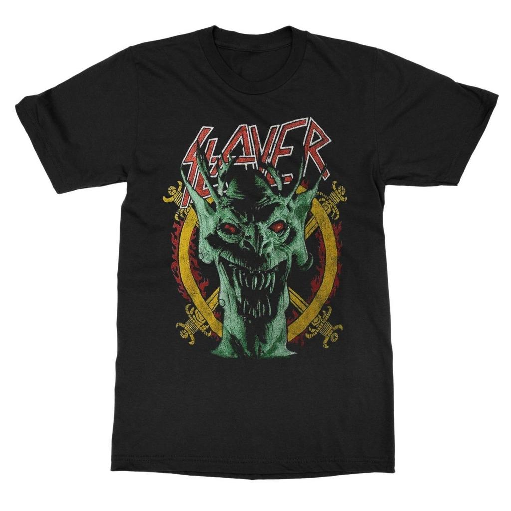 Slayer Sos Crucifixion Pattern Printed Unisex TShirt Casual Street Style Cotton TShirt Suitable For Metal Enthusiasts