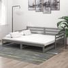 VidaXL Sliding Bed Grey Solid Pine Wood 2x(90x200) Cm