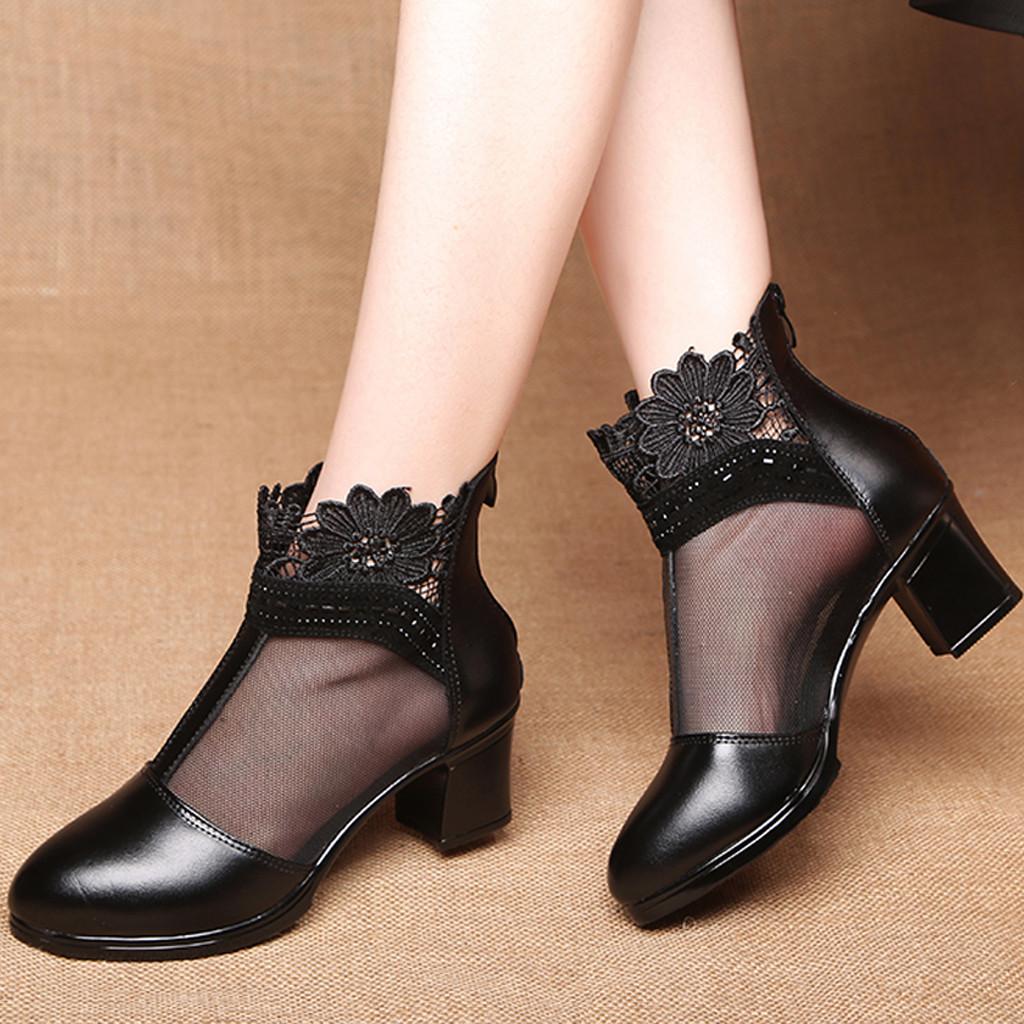 

Sagit Momen s Обувь на высоком каблуке Модные ботинки с мягкой подошвой на молнии и кружевом в римском стиле