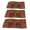 3 Stück Backform Lebensmittelqualität Runde Form 5 Löcher Silikonformen für Pralinen Kekse Gebäck