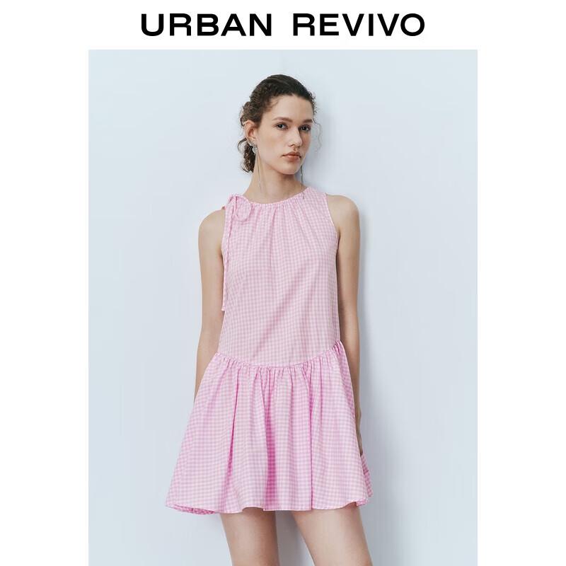 

UR Women s 2025 Summer Plaid Sleeveless Dress L