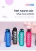 Gradient Color 1L Sports Water Bottle with Straw - Large Capacity Outdoor Plastic Space Cup