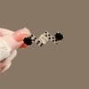 Geometric White Black CZ Zircon Crystal Brooches for Women Rhinestone Metal Pins Clothing Jewelry Accessories