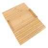Flexible Couch Armrest Organizer Bamboo Wood Foldable Rectangular Non Slip Sofa Armrest Tray Table F