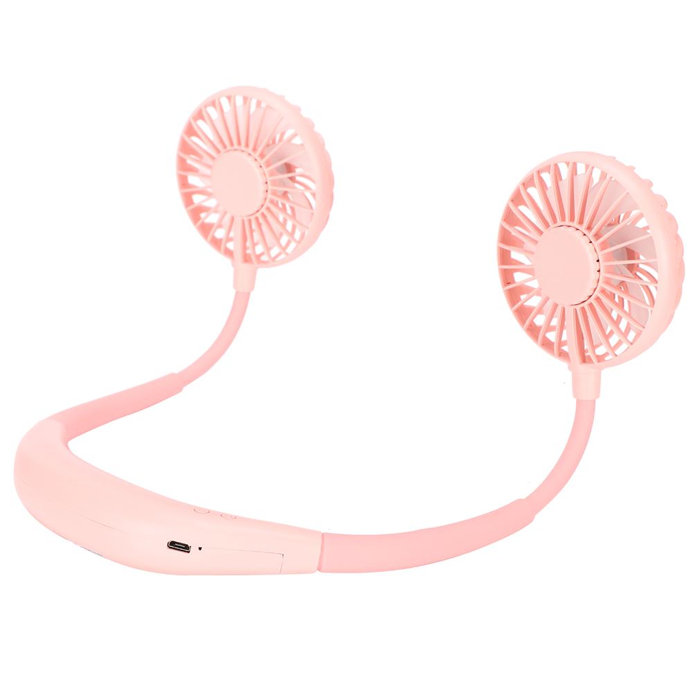 Neckband USB Fan Portable Sports Plastic Mini Hanging Neck 3-Speed LED  Rechargeable