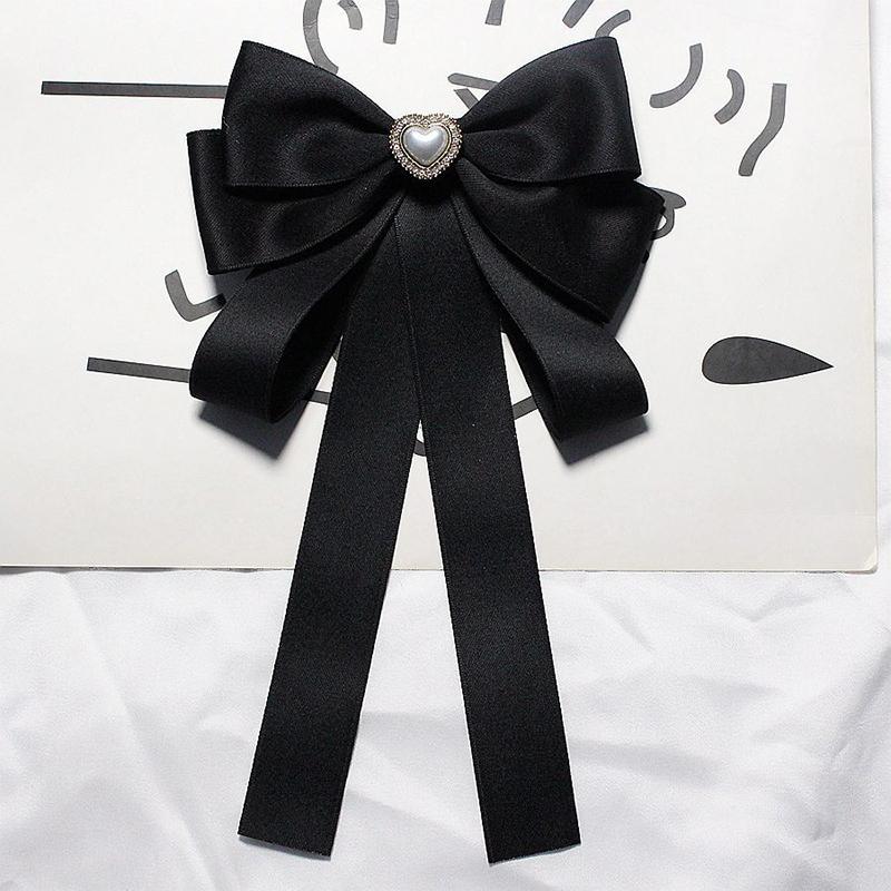 Shirt Bow Brooch Tie Women'S Black College Student School Uniform Graduation Temperament Collar Pin