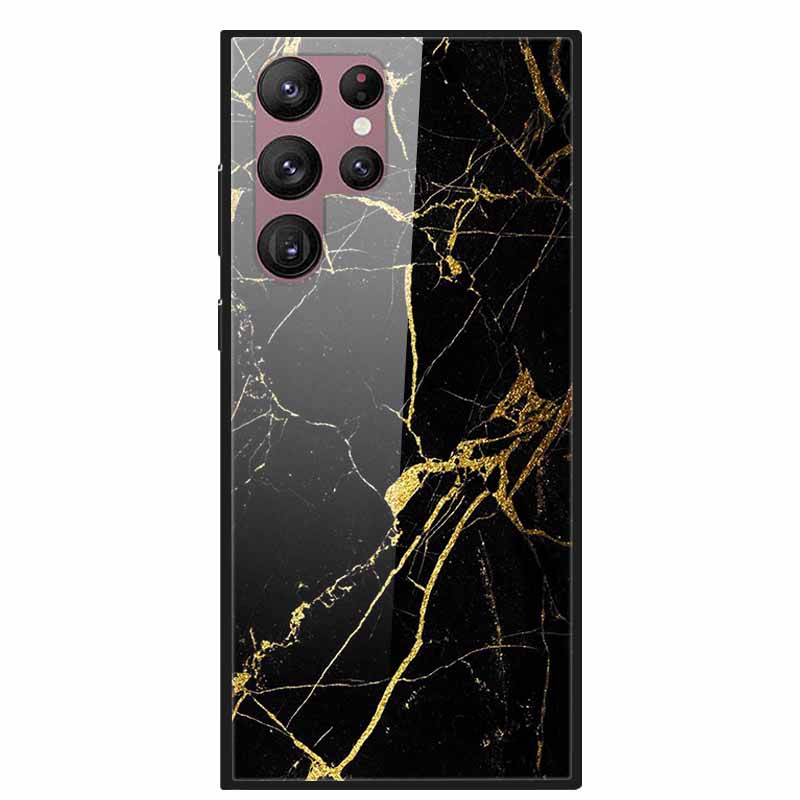 For Samsung Galaxy S22 Ultra 5G Phone Case Tempered Glass Back Cover Hard Case For Samsung  S22 Plus S 22 Capa Shell Funda Coque