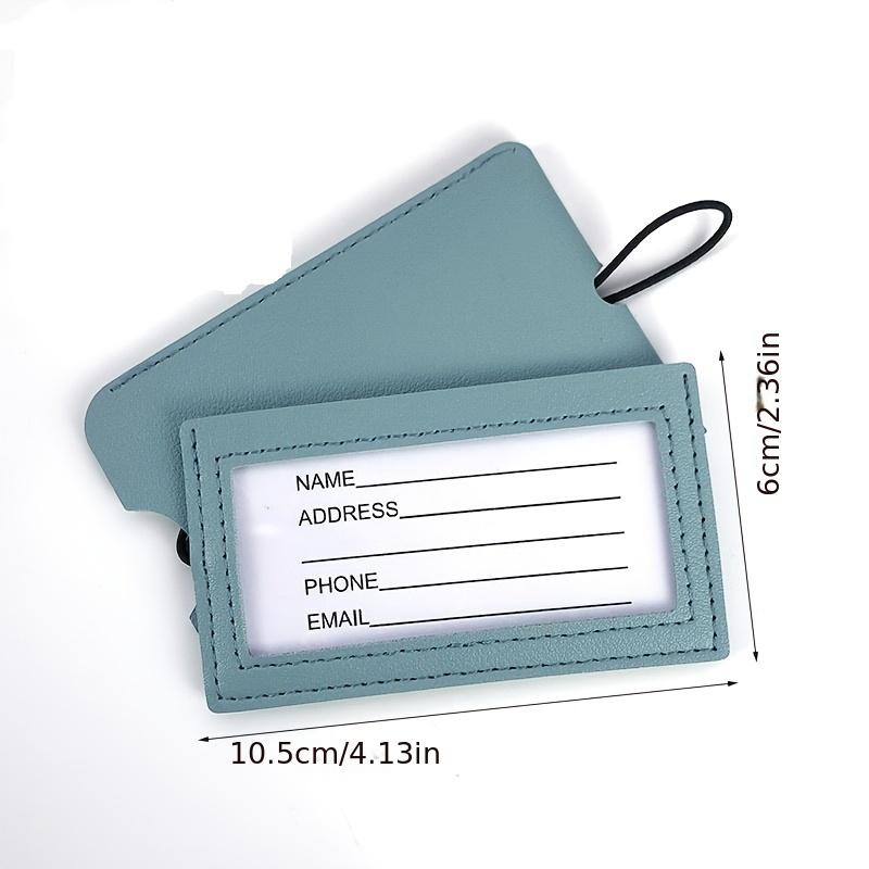4 Pcs Multi Color Hidden Pull-out Leather Luggage Tags with Paper Cards Portable ID Tags for Travel