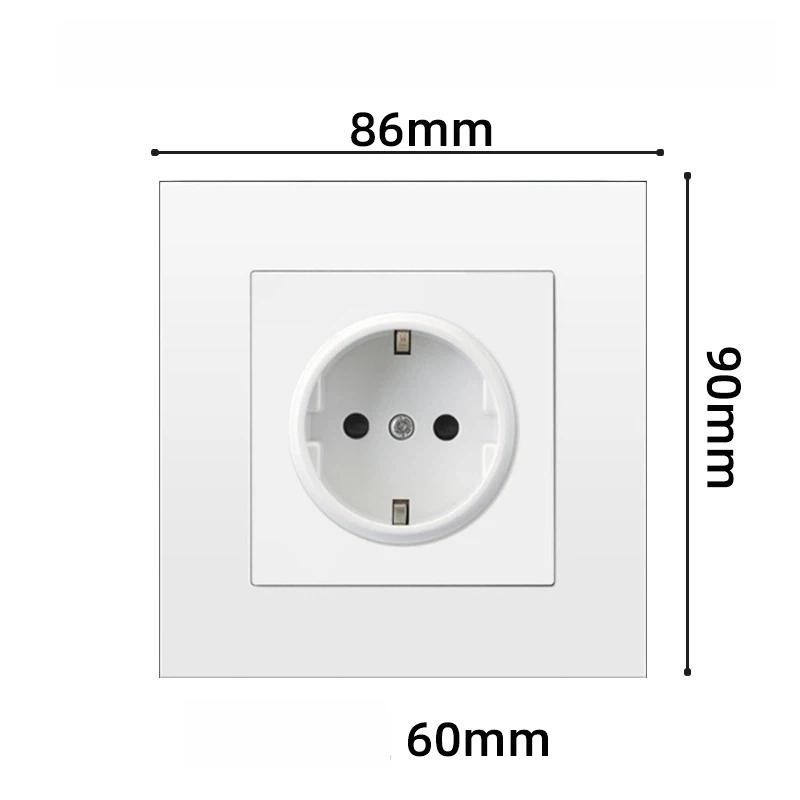 Type 86 European Standard Wall Power Socket Panel European Style, EU Standard, German Style 16A German Standard Round Hole Panel Socket