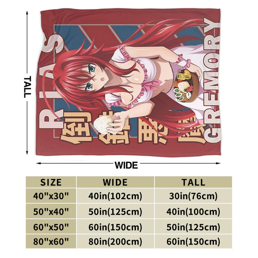 Rias Gremory Vintage High School DxD Blanket Fleece Novelty Breathable Throw Blankets for Chair Covering Sofa Winter,