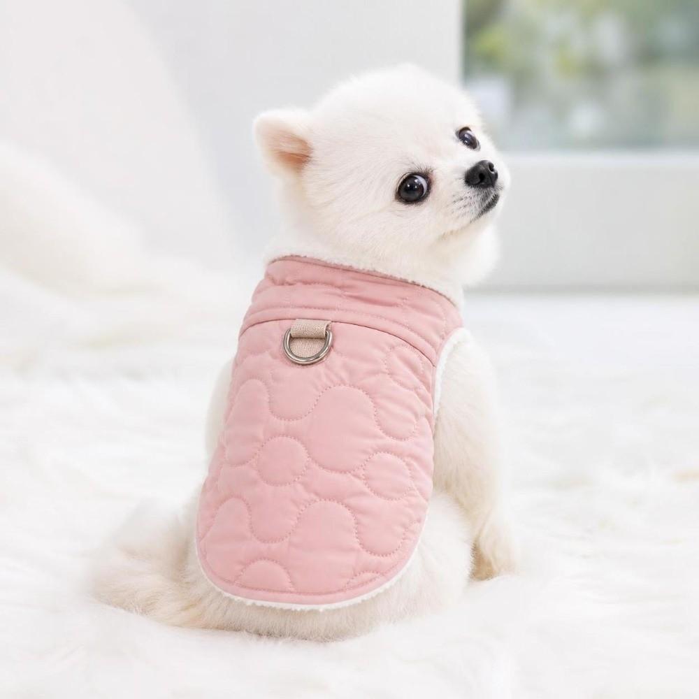 Windproof Dog Hiking Jacket Plush Dog Vest Coat Cute Dog Bodysuit Cat