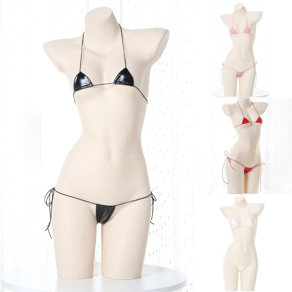 Halter Lace-up Lingerie Patent Leather Lingerie Sexy Lingerie