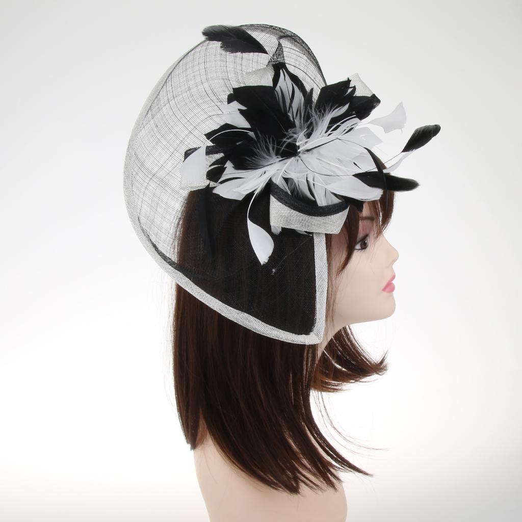 Lady Bridal Feather Fascinator Cocktail 