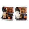 Halloween Bear In A Box Handmade Cute Witch Bear In A Tin for Trick or Treat Miniature Plush Bear with Broom Pumpkin Cat Halloween Party Gift