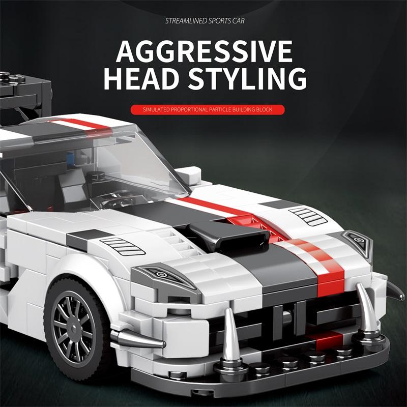 Non-Toxic 379Pcs City Racing Car Model Building Blocks Sport Vehicle Model Bricks Desktop Ornaments Kids Educational Toys Holiday Gifts
