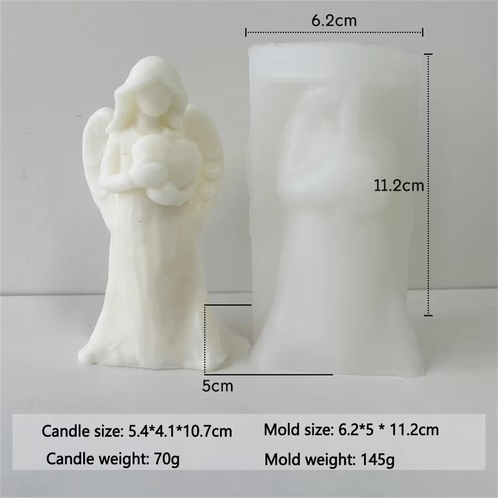 3D Dreamy Wings Goddess Candle Silicone Mold DIY Angel Relief Cylinder Aromatherapy Candle Decoration Gift Ornament