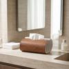 Tissue Box Cover Cylindrical Tissue Box with Wood Grain Versatile Minimalist for Homeowners, Dining Room, Bathroom