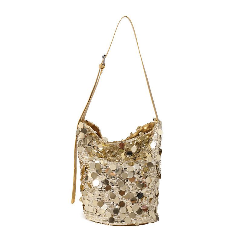 Shimmer Chain Shoulder Bag With Magnetic Closure For Casual Night Out